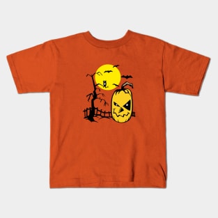 Owl in tree classic halloween candy parody Kids T-Shirt
